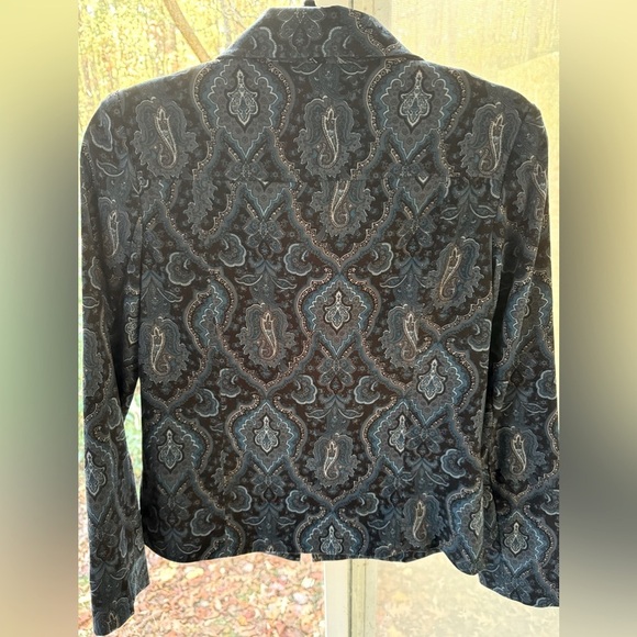 Harve’ Bernard Petites Vintage Black & Blue full zip front jacket w/ hip pockets - Picture 6 of 8